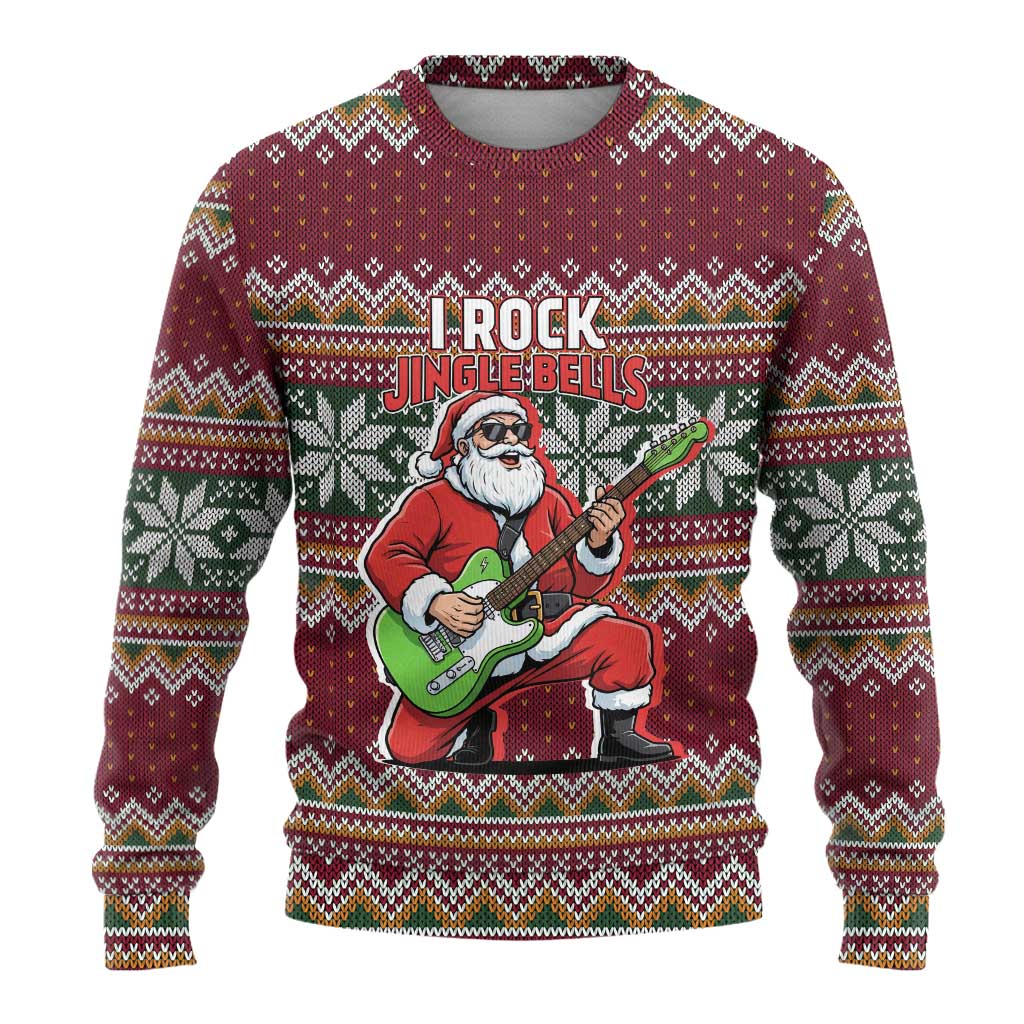 I Rock Jingle Bells Christmas Design Ugly Christmas Sweater Funny Xmas Holiday Patterns - Wonder Print Shop