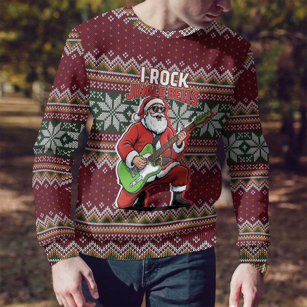 I Rock Jingle Bells Christmas Design Ugly Christmas Sweater Funny Xmas Holiday Patterns - Wonder Print Shop
