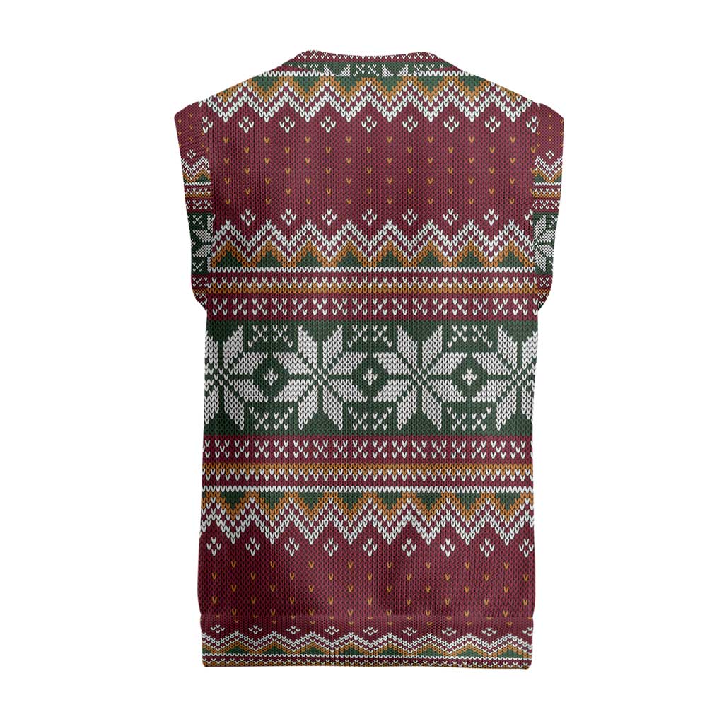 I Rock Jingle Bells Christmas Design Christmas Knitted V-Neck Vest Funny Xmas Holiday Patterns - Wonder Print Shop