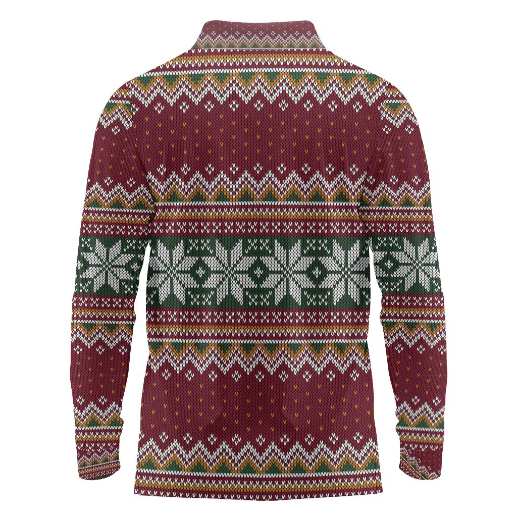 I Rock Jingle Bells Christmas Design Long Sleeve Polo Shirt Funny Xmas Holiday Patterns - Wonder Print Shop