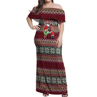 I Rock Jingle Bells Christmas Design Off Shoulder Maxi Dress Funny Xmas Holiday Patterns - Wonder Print Shop