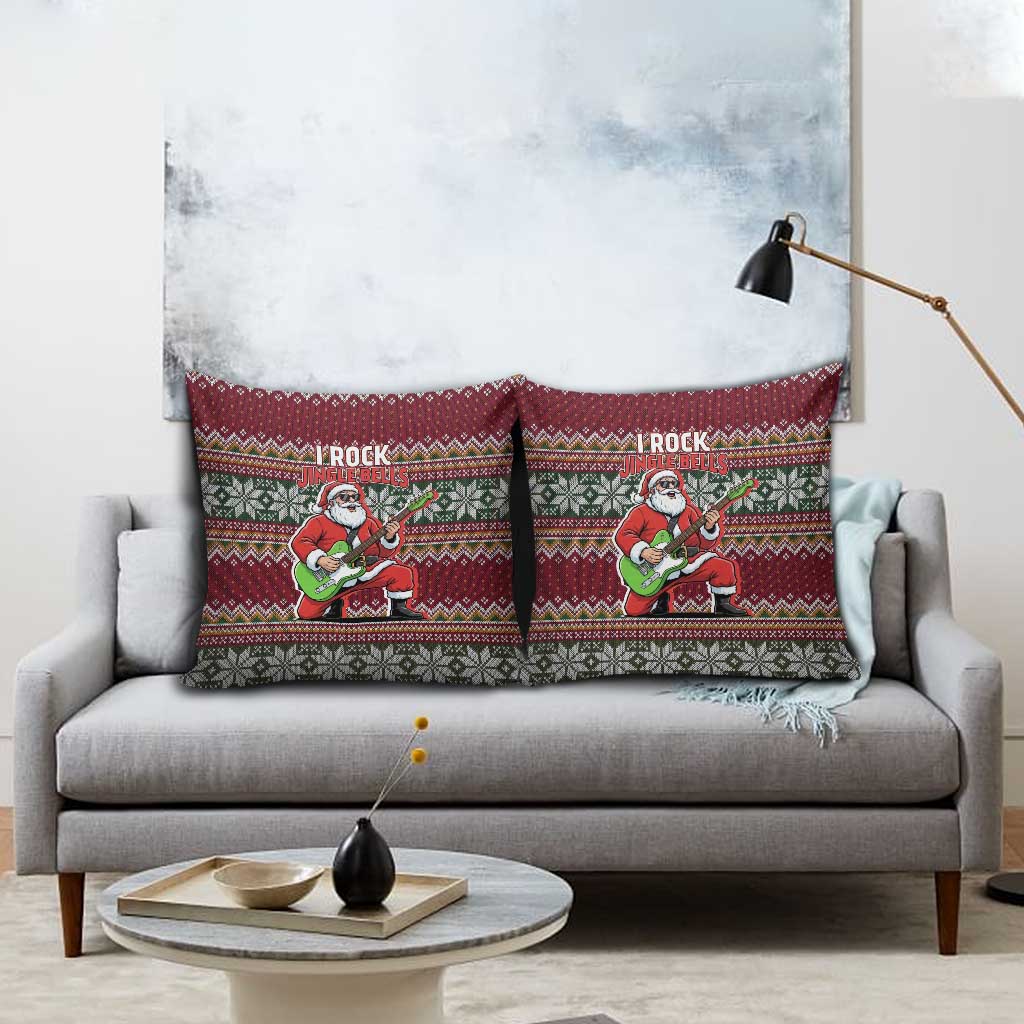 I Rock Jingle Bells Christmas Design Pillow Cover Funny Xmas Holiday Patterns - Wonder Print Shop