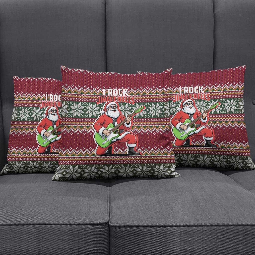 I Rock Jingle Bells Christmas Design Pillow Cover Funny Xmas Holiday Patterns - Wonder Print Shop