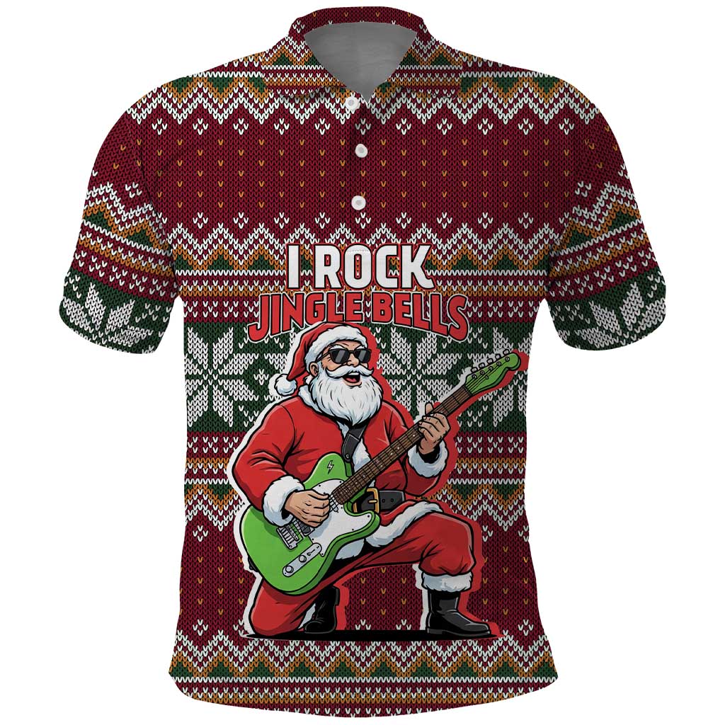 I Rock Jingle Bells Christmas Design Polo Shirt Funny Xmas Holiday Patterns - Wonder Print Shop