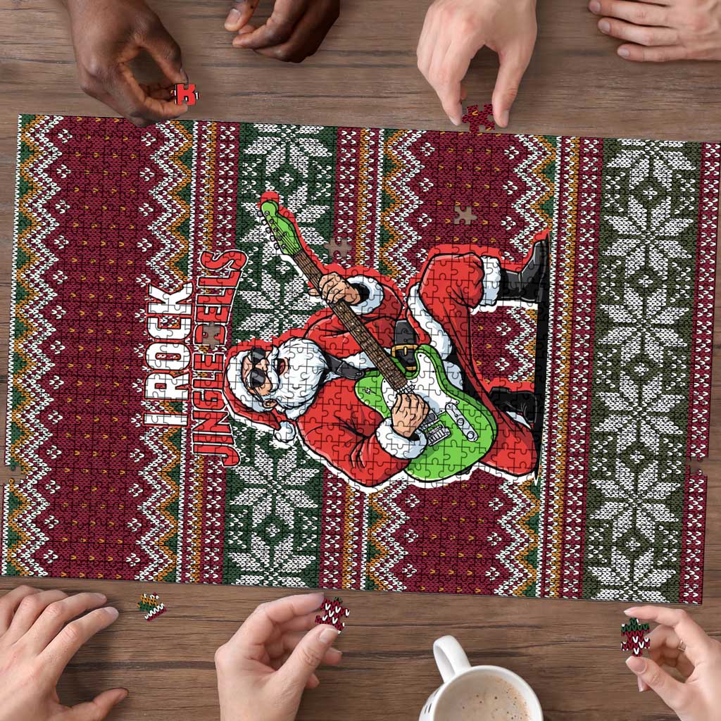 I Rock Jingle Bells Christmas Design Puzzle Funny Xmas Holiday Patterns - Wonder Print Shop