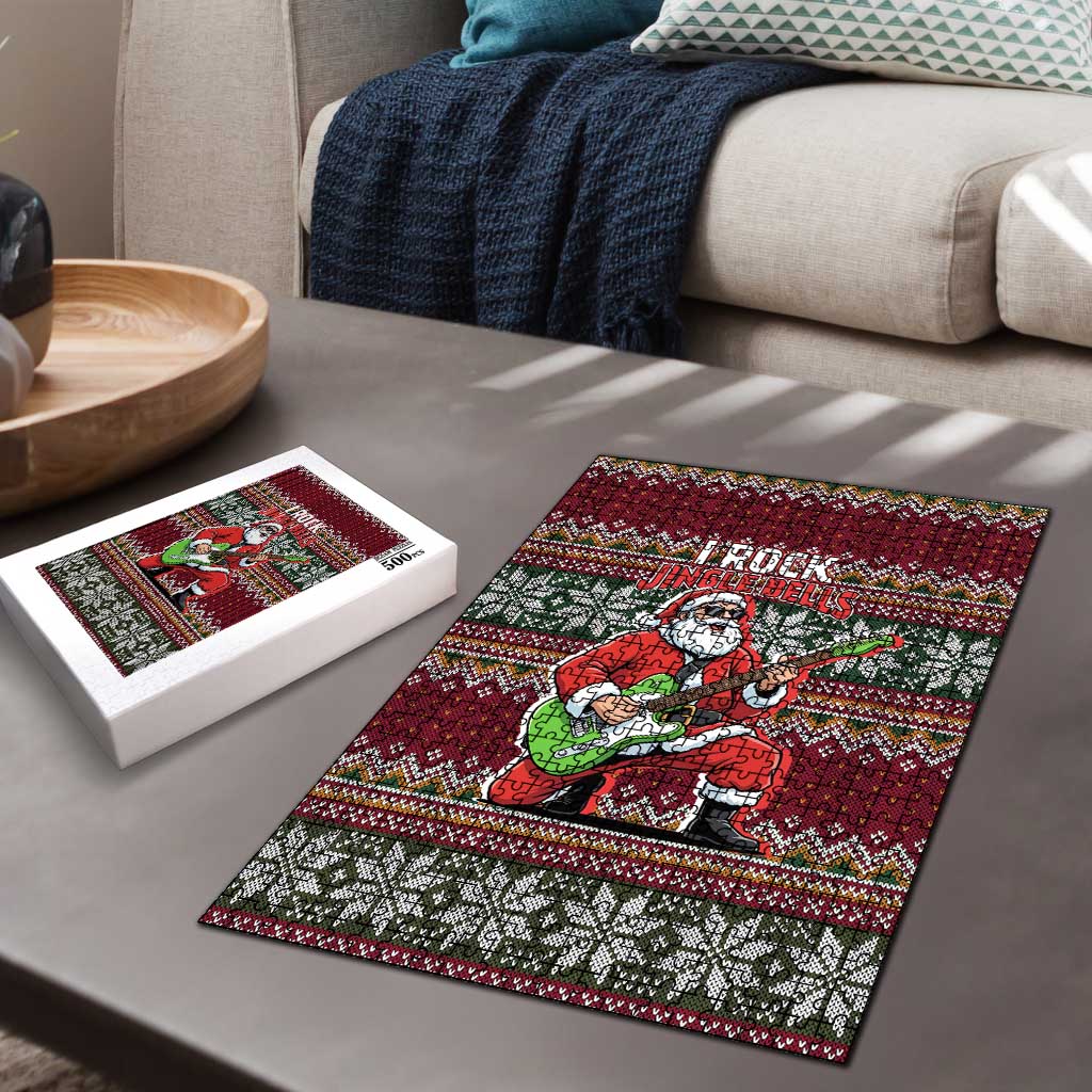 I Rock Jingle Bells Christmas Design Puzzle Funny Xmas Holiday Patterns - Wonder Print Shop