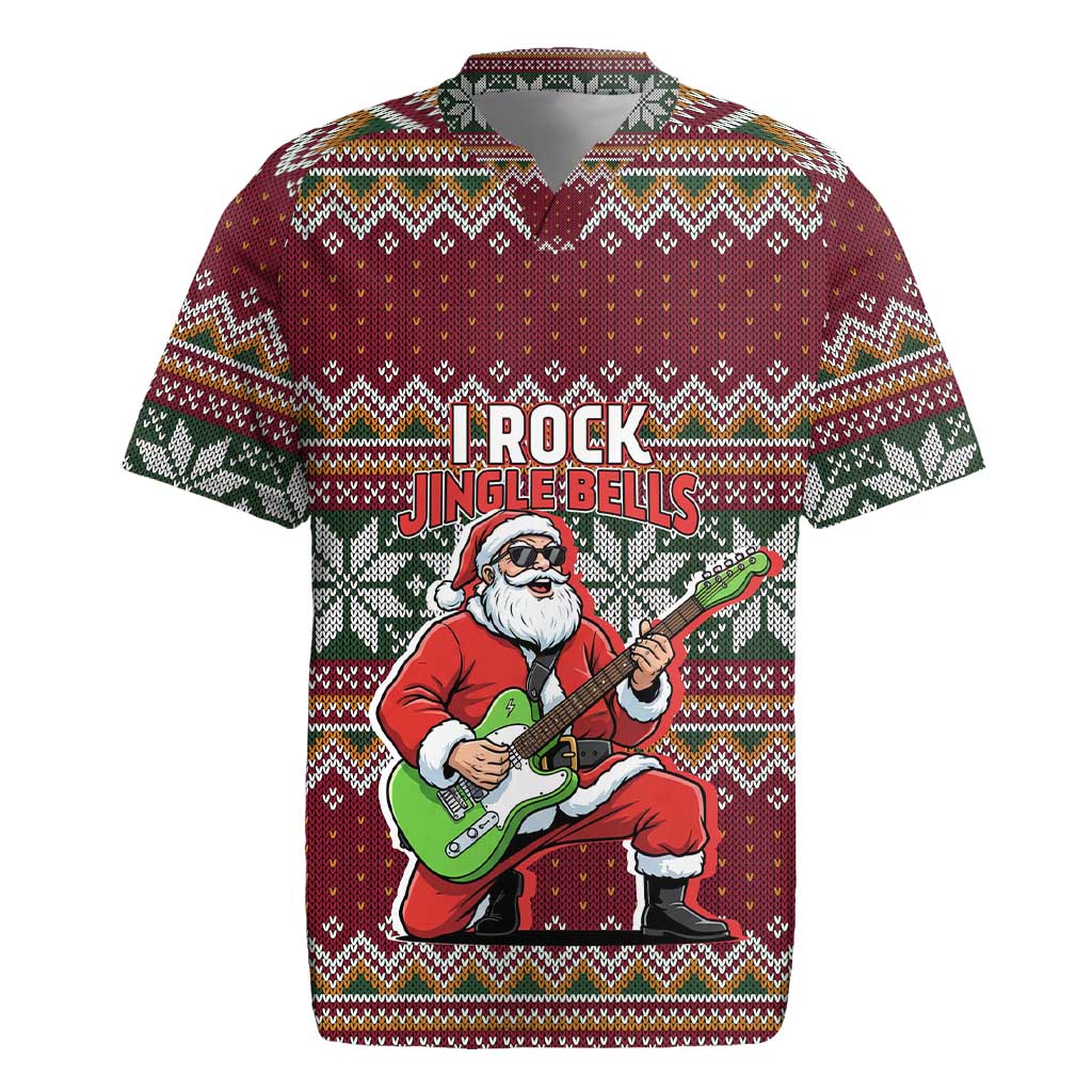 I Rock Jingle Bells Christmas Design Rugby Jersey Funny Xmas Holiday Patterns - Wonder Print Shop