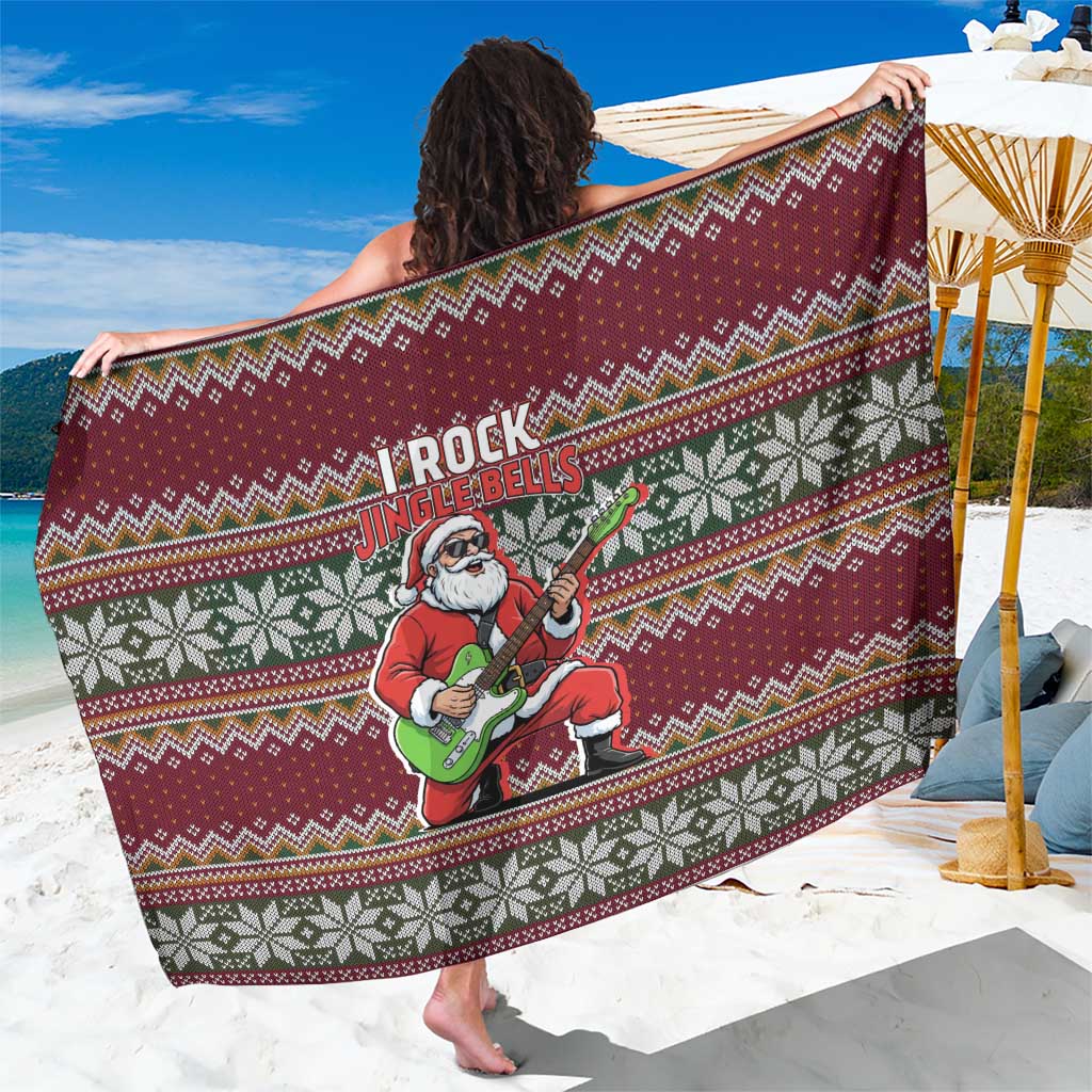 I Rock Jingle Bells Christmas Design Sarong Funny Xmas Holiday Patterns - Wonder Print Shop