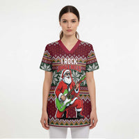 I Rock Jingle Bells Christmas Design Scrub Top Funny Xmas Holiday Patterns - Wonder Print Shop