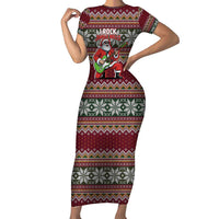 I Rock Jingle Bells Christmas Design Short Sleeve Bodycon Dress Funny Xmas Holiday Patterns - Wonder Print Shop