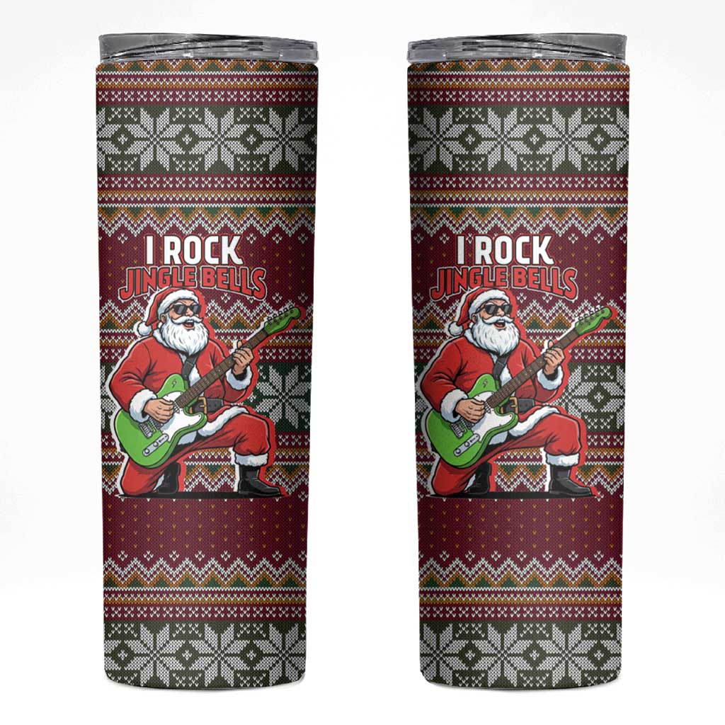 I Rock Jingle Bells Christmas Design Skinny Tumbler Funny Xmas Holiday Patterns - Wonder Print Shop