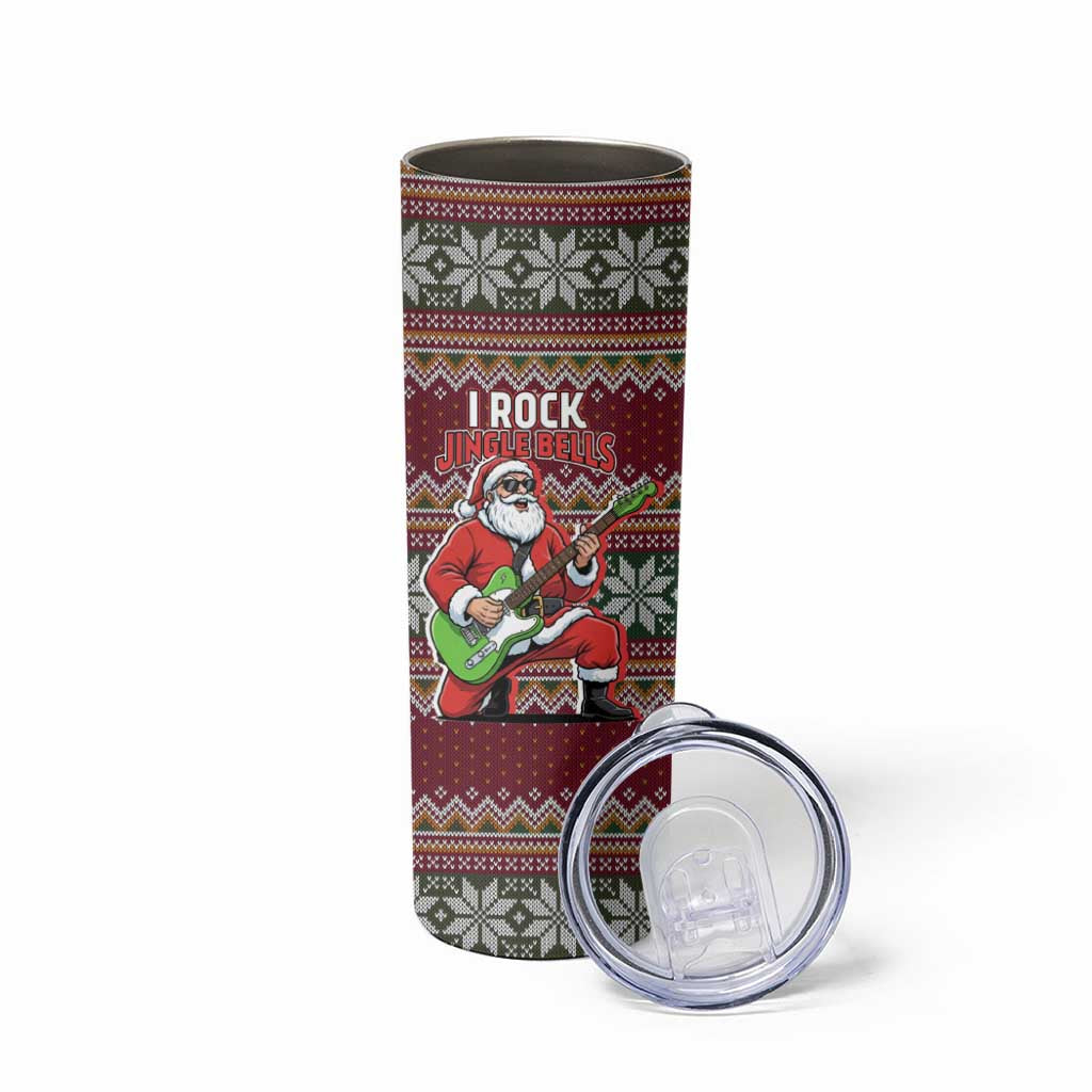 I Rock Jingle Bells Christmas Design Skinny Tumbler Funny Xmas Holiday Patterns - Wonder Print Shop