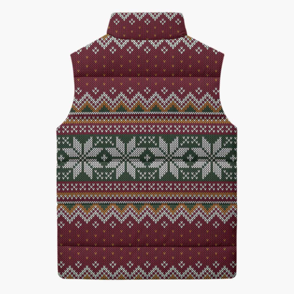 I Rock Jingle Bells Christmas Design Sleeveless Puffer Jacket Funny Xmas Holiday Patterns - Wonder Print Shop