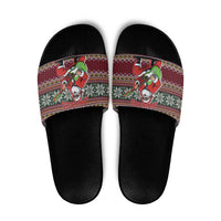 I Rock Jingle Bells Christmas Design Slide Sandals Funny Xmas Holiday Patterns - Wonder Print Shop