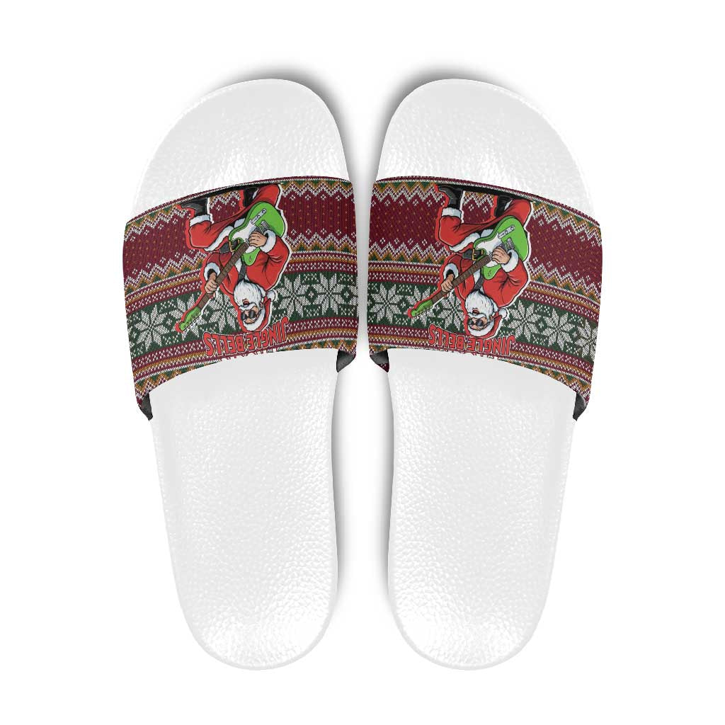 I Rock Jingle Bells Christmas Design Slide Sandals Funny Xmas Holiday Patterns - Wonder Print Shop