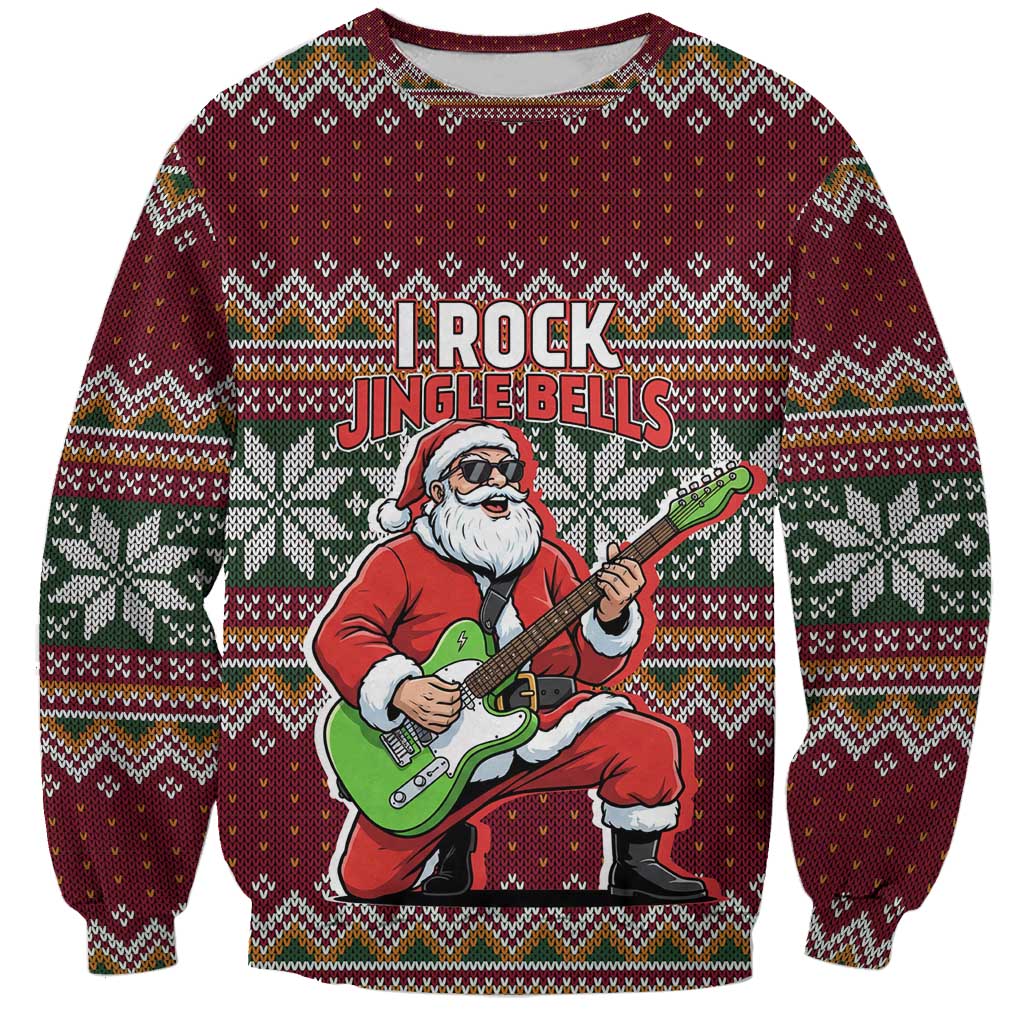 I Rock Jingle Bells Christmas Design Sweatshirt Funny Xmas Holiday Patterns - Wonder Print Shop