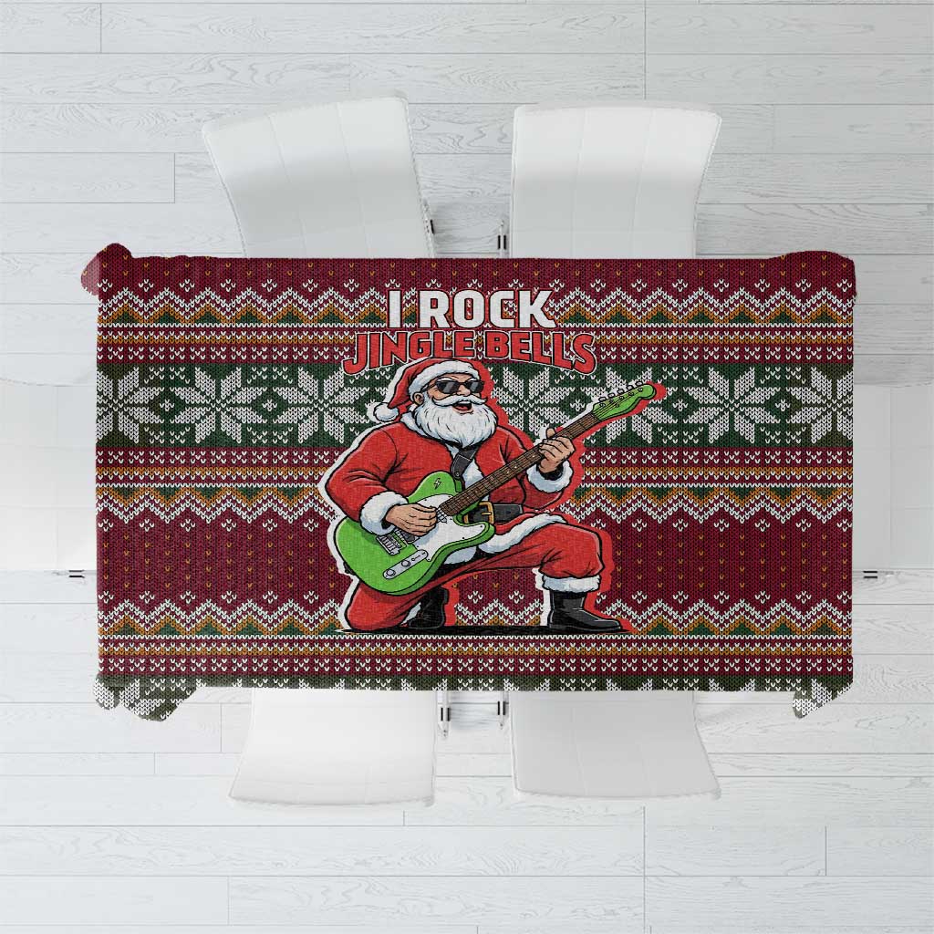 I Rock Jingle Bells Christmas Design Tablecloth Funny Xmas Holiday Patterns - Wonder Print Shop