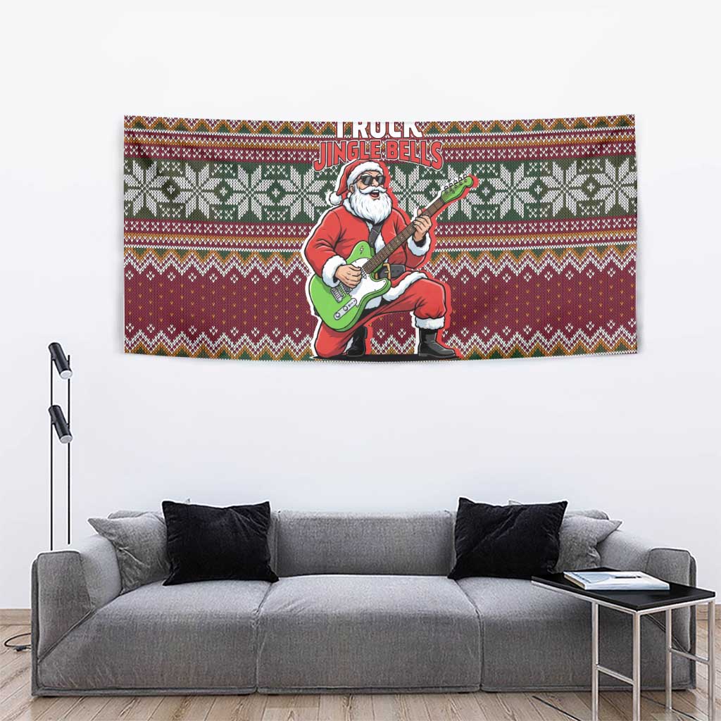 I Rock Jingle Bells Christmas Design Tapestry Funny Xmas Holiday Patterns - Wonder Print Shop