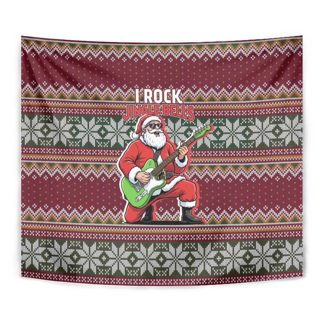 I Rock Jingle Bells Christmas Design Tapestry Funny Xmas Holiday Patterns - Wonder Print Shop