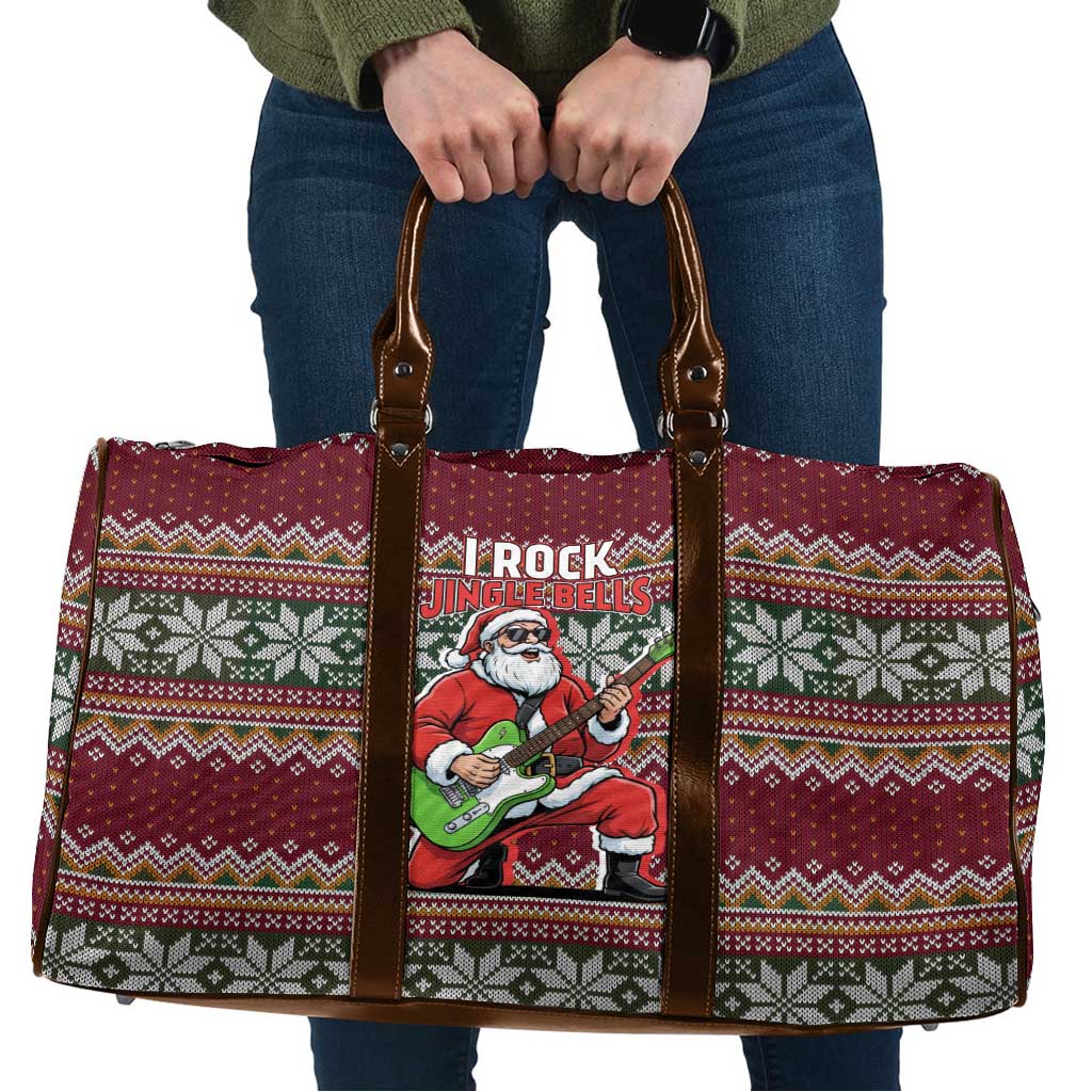 I Rock Jingle Bells Christmas Design Travel Bag Funny Xmas Holiday Patterns - Wonder Print Shop