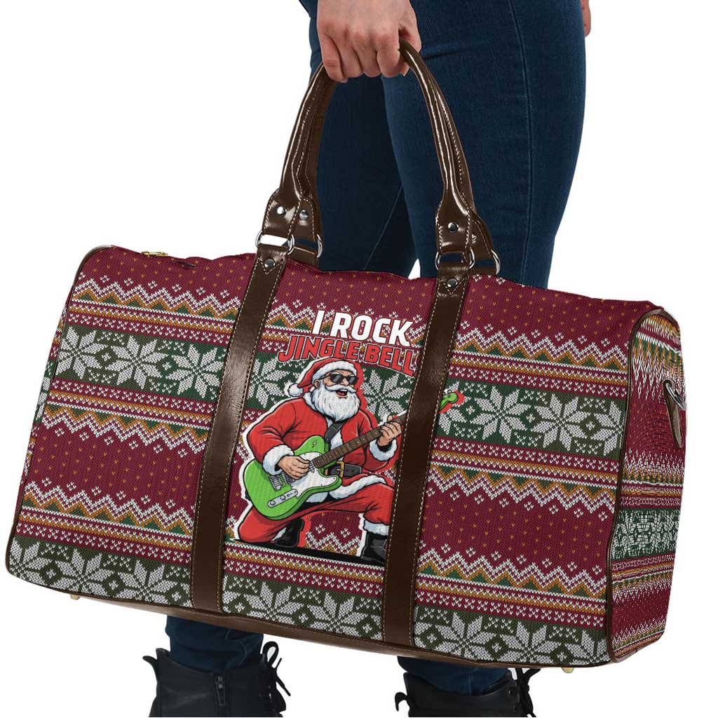 I Rock Jingle Bells Christmas Design Travel Bag Funny Xmas Holiday Patterns - Wonder Print Shop