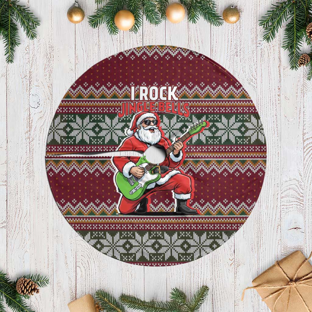 I Rock Jingle Bells Christmas Design Tree Skirt Funny Xmas Holiday Patterns - Wonder Print Shop