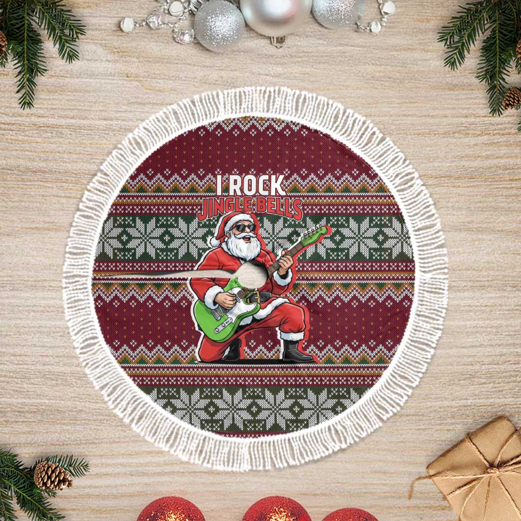 I Rock Jingle Bells Christmas Design Tree Skirt Funny Xmas Holiday Patterns - Wonder Print Shop