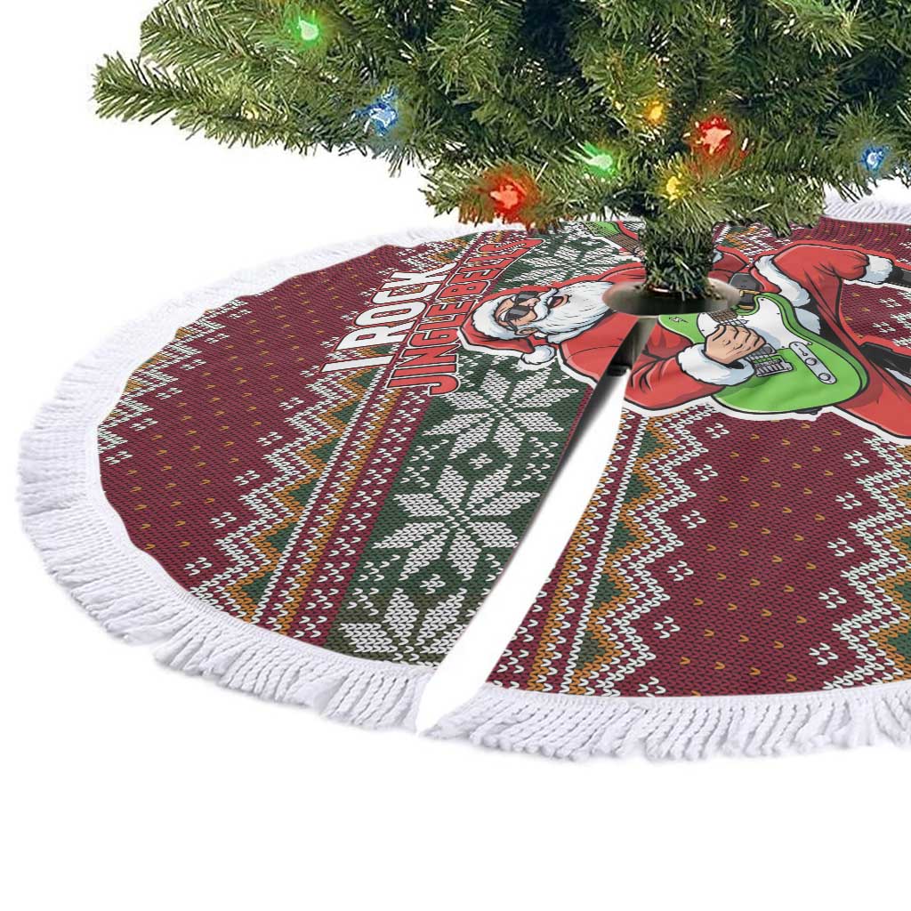 I Rock Jingle Bells Christmas Design Tree Skirt Funny Xmas Holiday Patterns - Wonder Print Shop