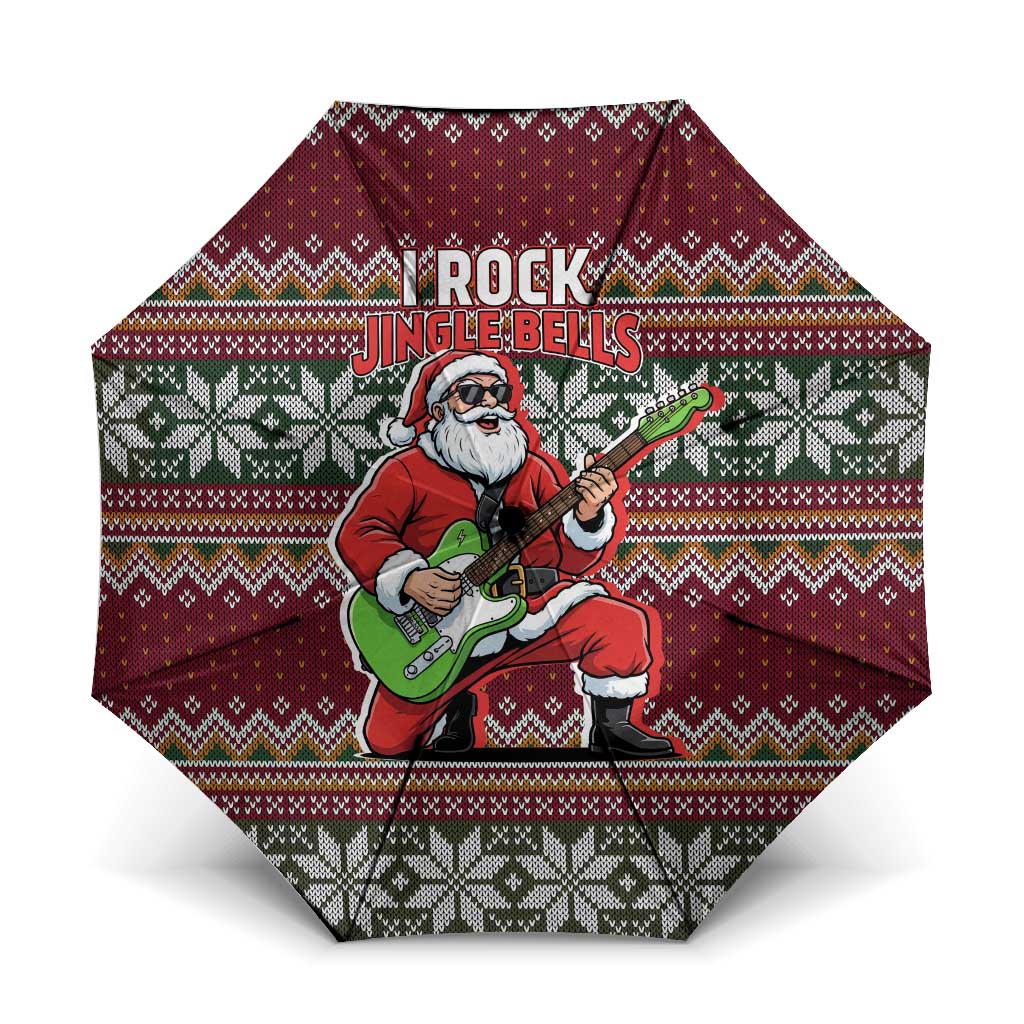 I Rock Jingle Bells Christmas Design Umbrella Funny Xmas Holiday Patterns - Wonder Print Shop