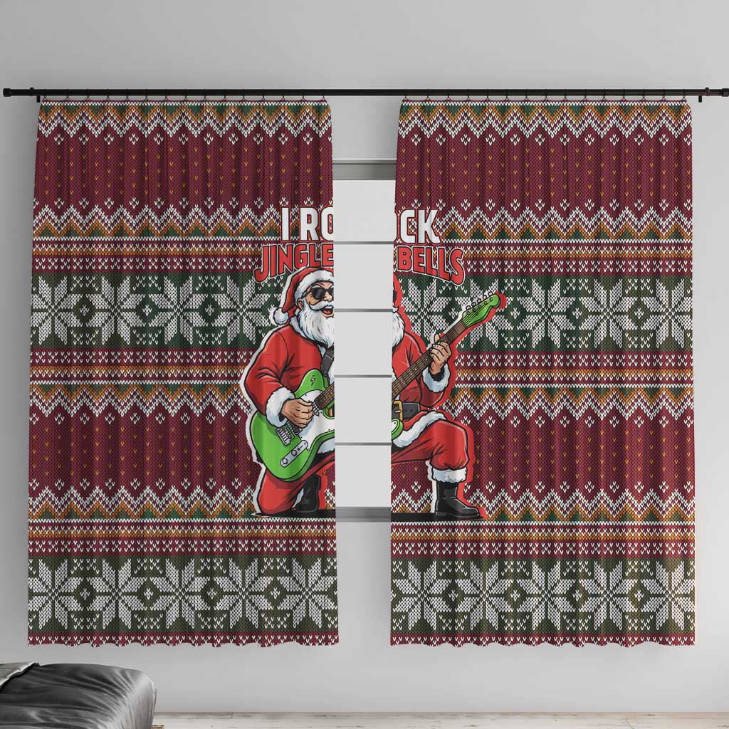 I Rock Jingle Bells Christmas Design Window Curtain Funny Xmas Holiday Patterns - Wonder Print Shop