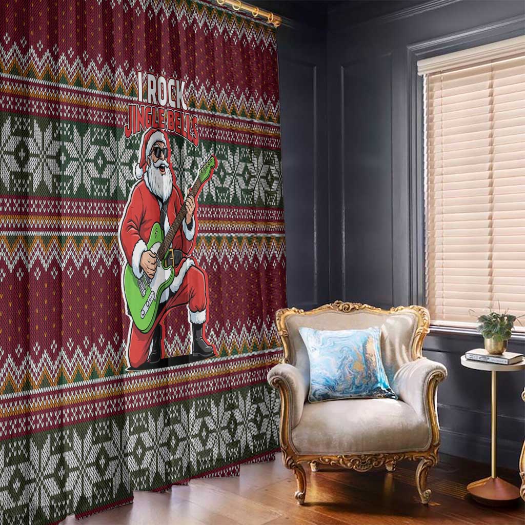 I Rock Jingle Bells Christmas Design Window Curtain Funny Xmas Holiday Patterns - Wonder Print Shop