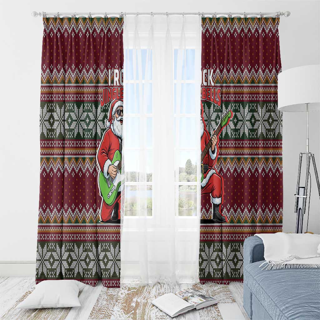 I Rock Jingle Bells Christmas Design Window Curtain Funny Xmas Holiday Patterns - Wonder Print Shop