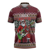 I Rock Jingle Bells Christmas Design Zipper Polo Shirt Funny Xmas Holiday Patterns - Wonder Print Shop