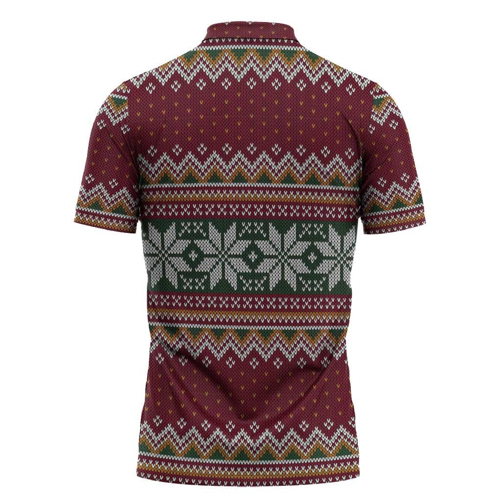 I Rock Jingle Bells Christmas Design Zipper Polo Shirt Funny Xmas Holiday Patterns - Wonder Print Shop