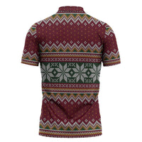 I Rock Jingle Bells Christmas Design Zipper Polo Shirt Funny Xmas Holiday Patterns - Wonder Print Shop