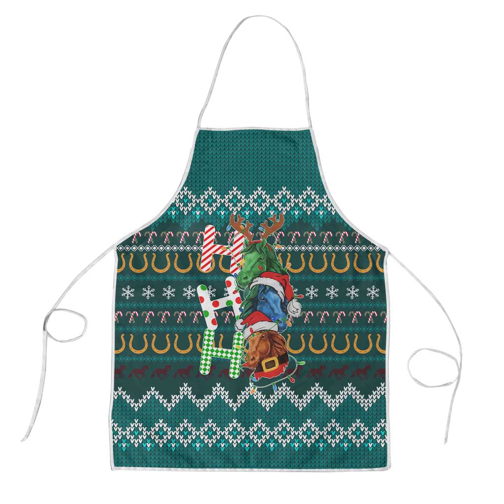 Horse Ho Ho Ho Christmas Design Apron Funny Xmas Holiday Patterns - Wonder Print Shop