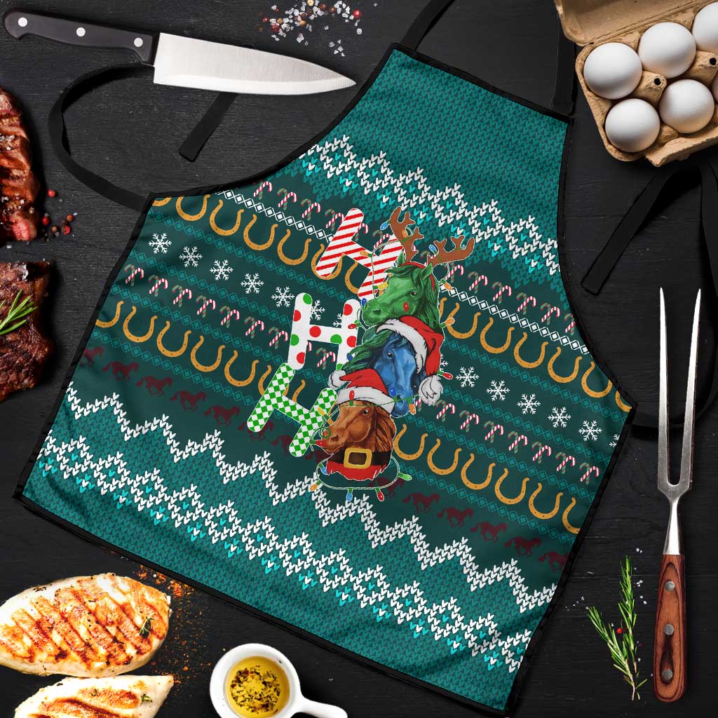 Horse Ho Ho Ho Christmas Design Apron Funny Xmas Holiday Patterns - Wonder Print Shop