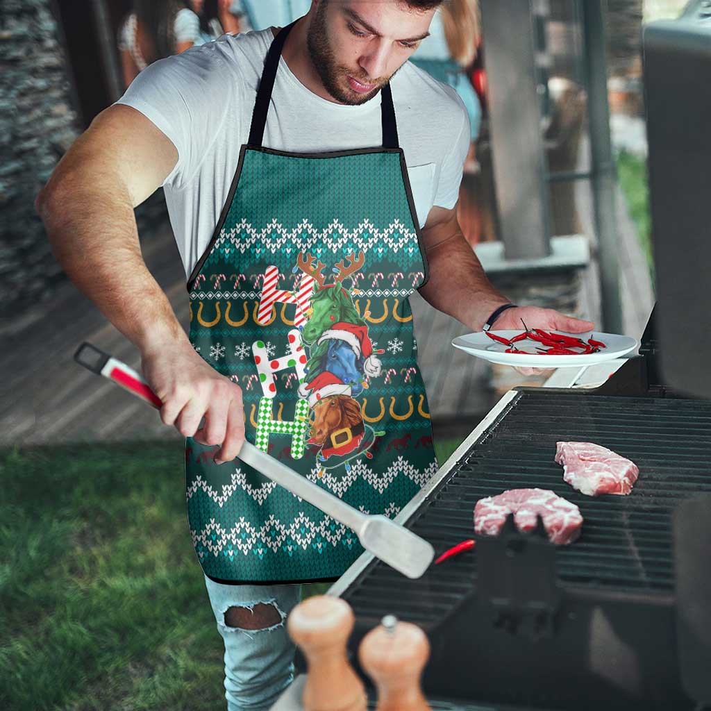 Horse Ho Ho Ho Christmas Design Apron Funny Xmas Holiday Patterns - Wonder Print Shop