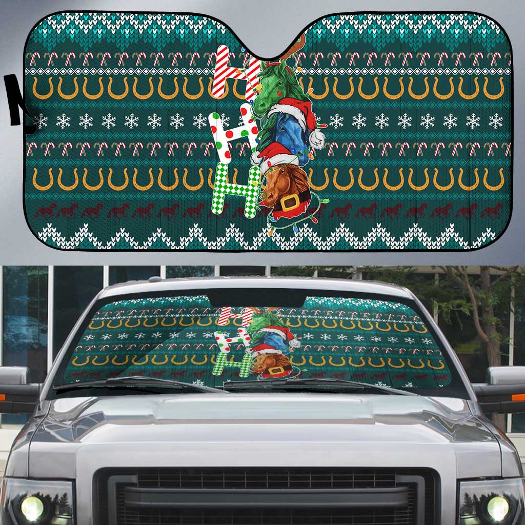 Horse Ho Ho Ho Christmas Design Auto Sun Shade Funny Xmas Holiday Patterns - Wonder Print Shop