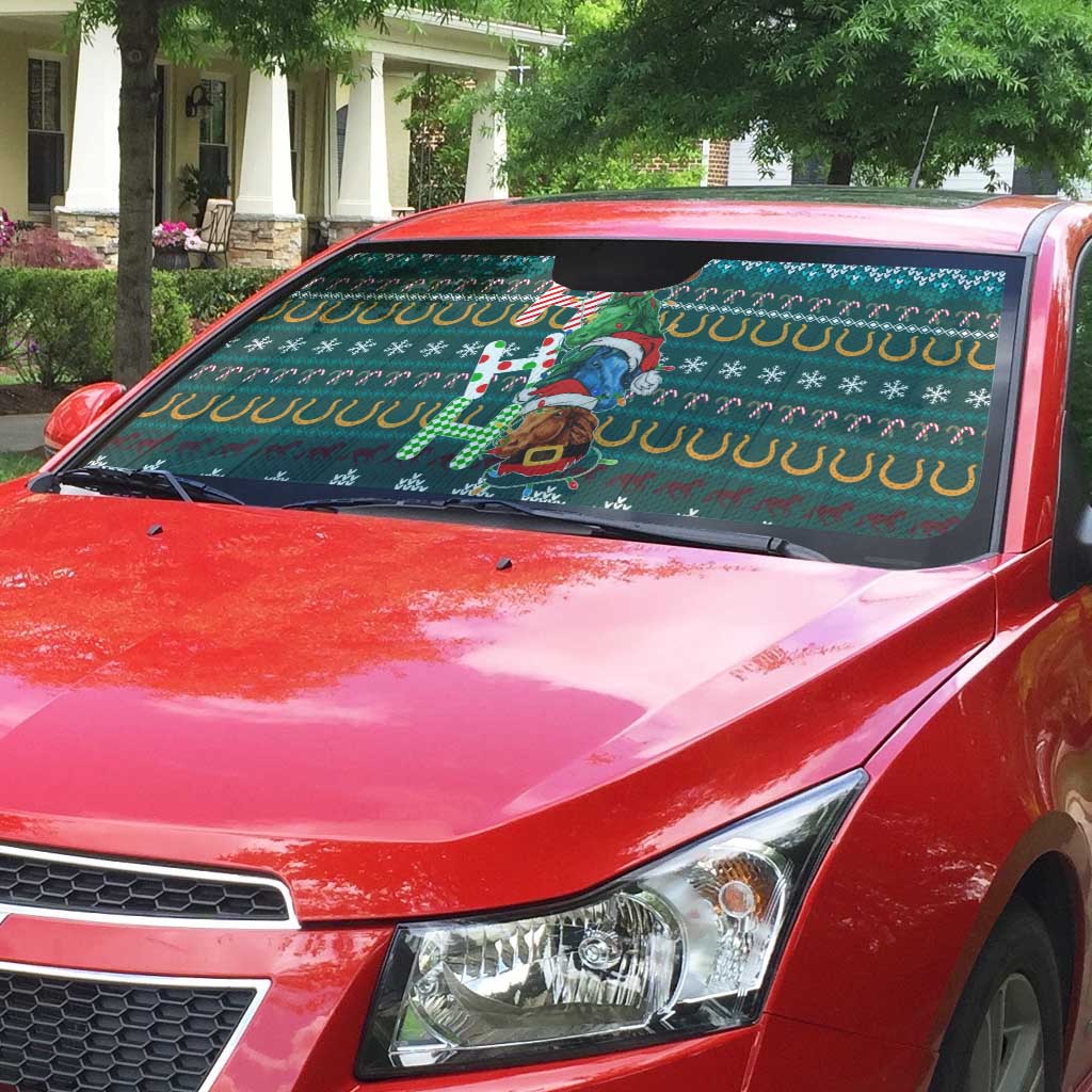 Horse Ho Ho Ho Christmas Design Auto Sun Shade Funny Xmas Holiday Patterns - Wonder Print Shop