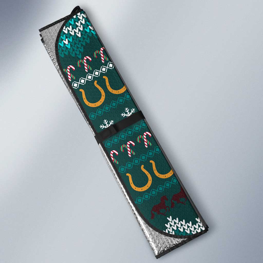 Horse Ho Ho Ho Christmas Design Auto Sun Shade Funny Xmas Holiday Patterns - Wonder Print Shop