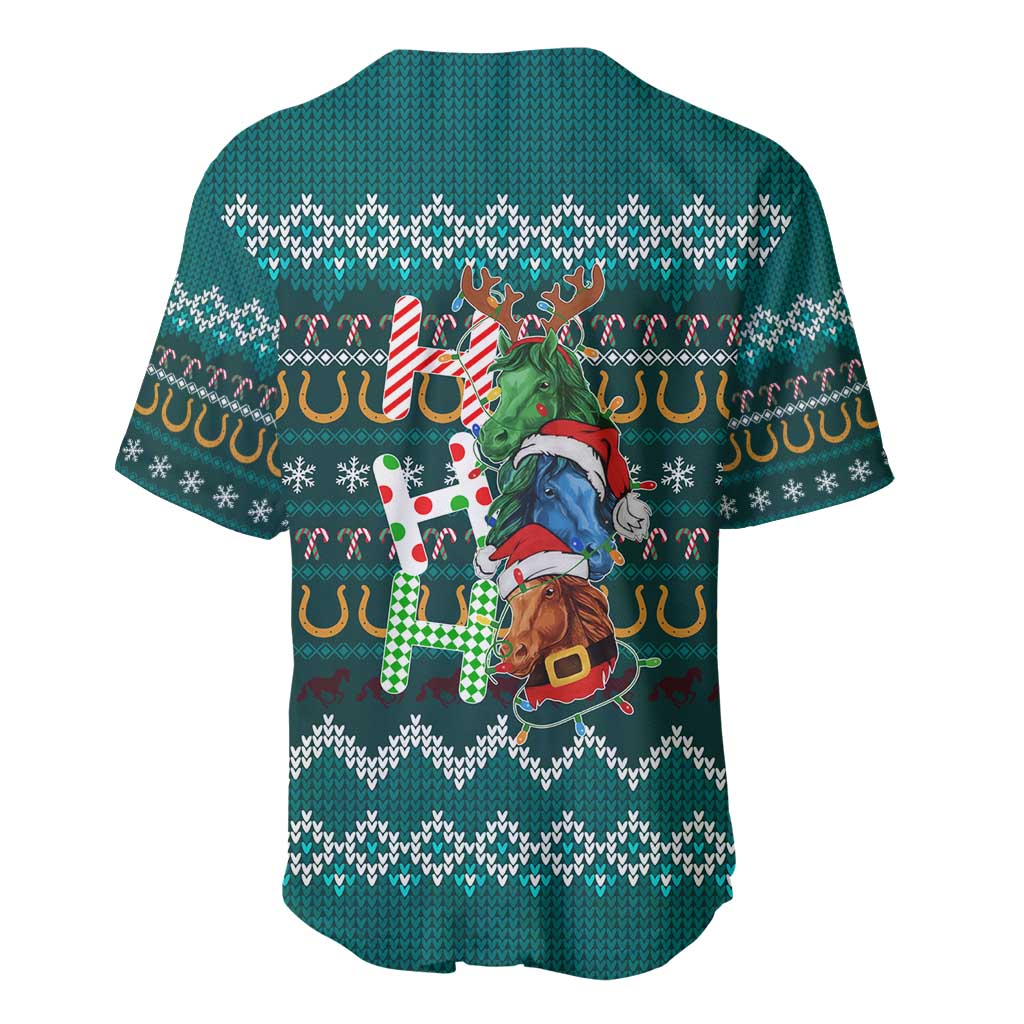 Horse Ho Ho Ho Christmas Design Baseball Jersey Funny Xmas Holiday Patterns - Wonder Print Shop