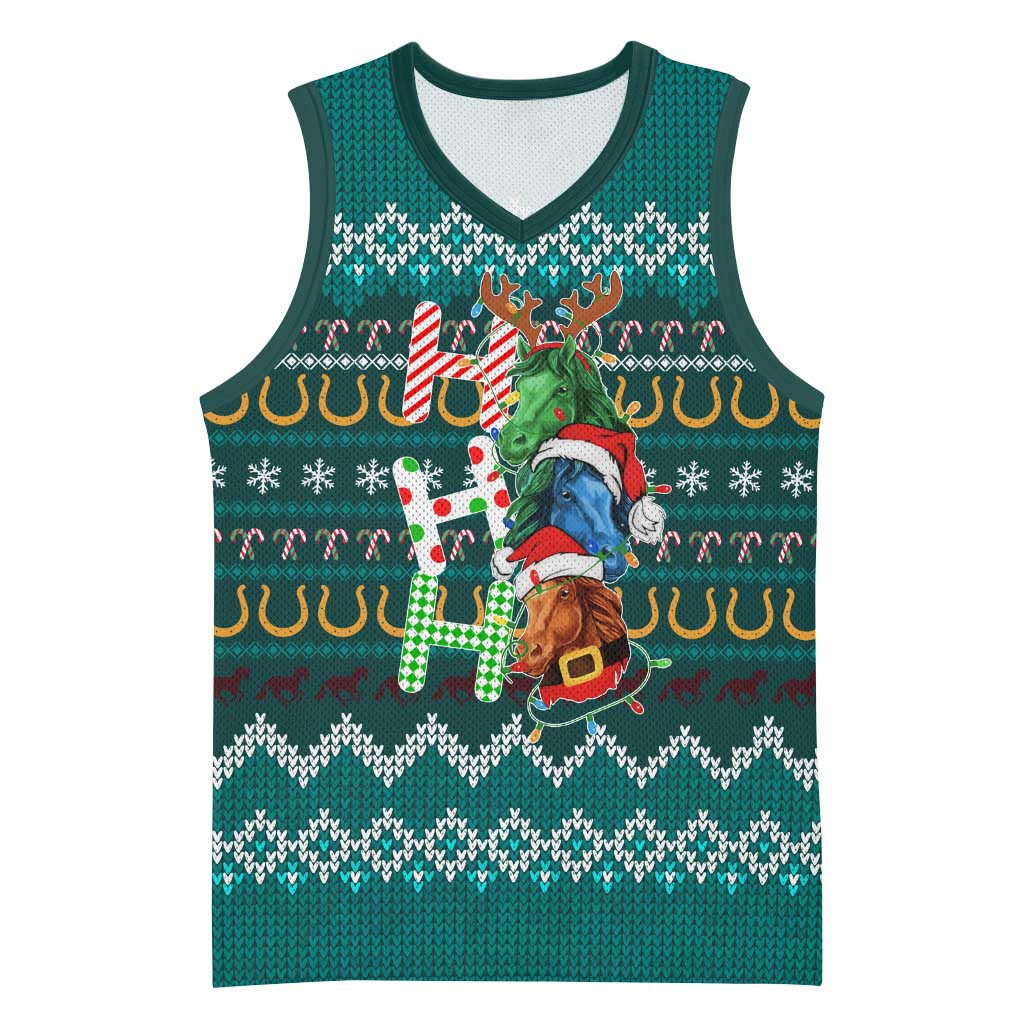 Horse Ho Ho Ho Christmas Design Basketball Jersey Funny Xmas Holiday Patterns - Wonder Print Shop