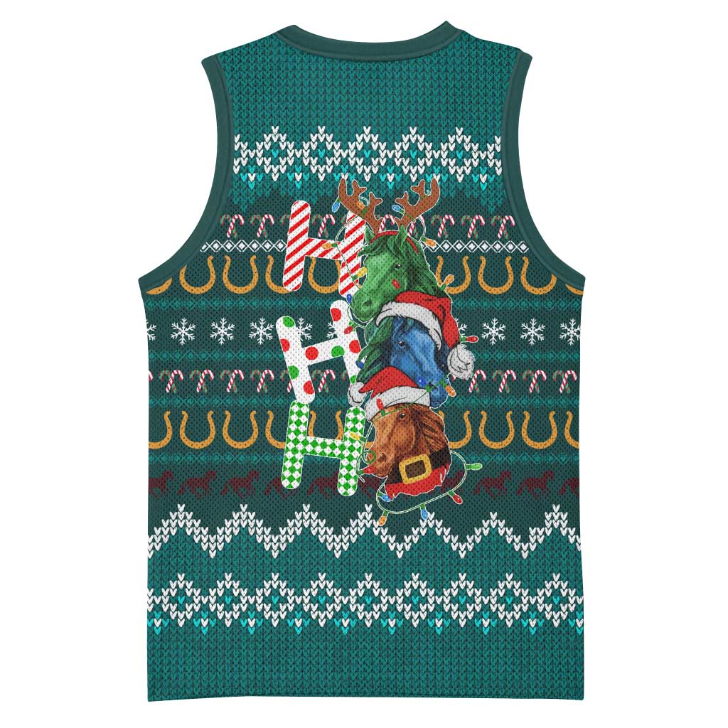 Horse Ho Ho Ho Christmas Design Basketball Jersey Funny Xmas Holiday Patterns - Wonder Print Shop