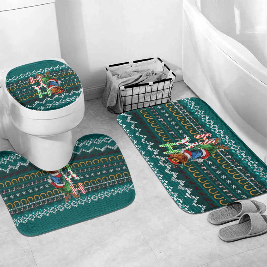 Horse Ho Ho Ho Christmas Design Bathroom Set Funny Xmas Holiday Patterns - Wonder Print Shop
