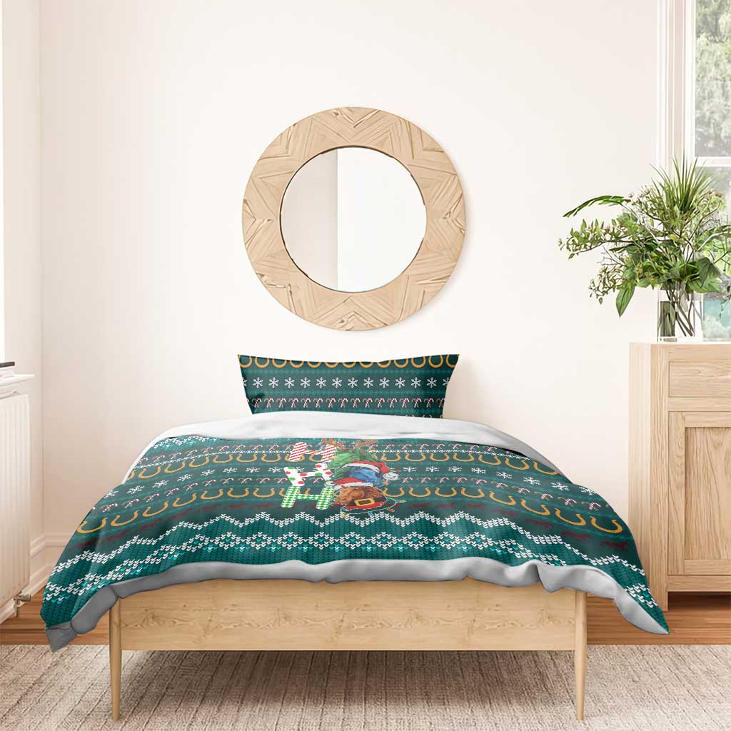 Horse Ho Ho Ho Christmas Design Bedding Set Funny Xmas Holiday Patterns - Wonder Print Shop