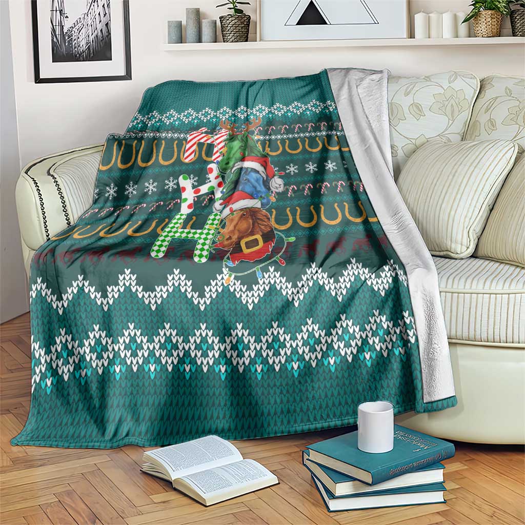Horse Ho Ho Ho Christmas Design Blanket Funny Xmas Holiday Patterns - Wonder Print Shop