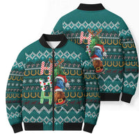 Horse Ho Ho Ho Christmas Design Bomber Puffer Jacket Funny Xmas Holiday Patterns - Wonder Print Shop