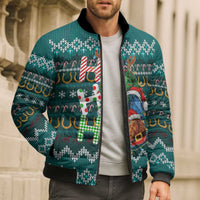 Horse Ho Ho Ho Christmas Design Bomber Puffer Jacket Funny Xmas Holiday Patterns - Wonder Print Shop
