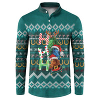 Horse Ho Ho Ho Christmas Design Button Sweatshirt Funny Xmas Holiday Patterns - Wonder Print Shop